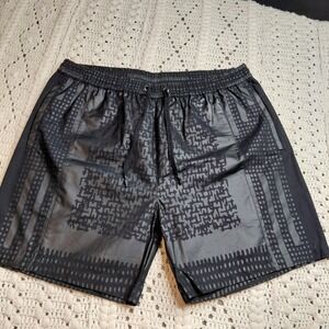 Jonny Cota Mens Sahara Shorts Black Cyber Punk‎ Designer Shiny Geometric Goth
